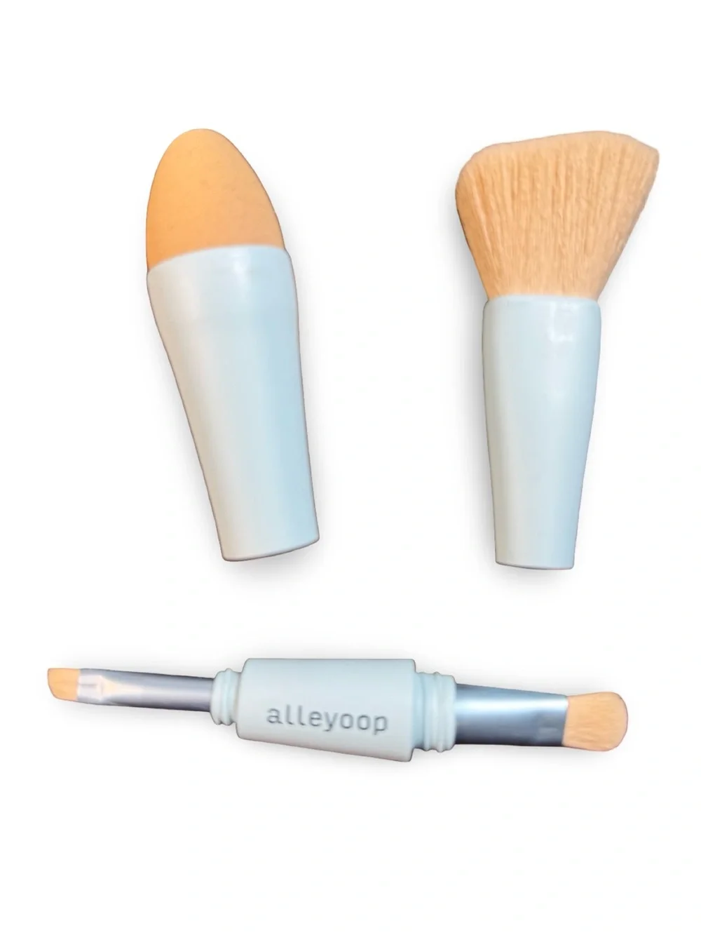 Alleyoop 4-in-1 Makeup Brush & Sponge Tool Travel Makeup Applicator Blue